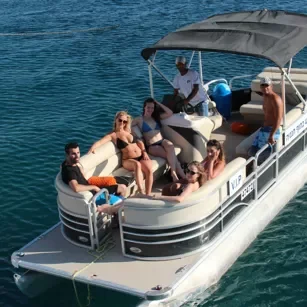 Self-driving pontoon boat